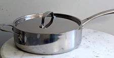 Bergner Tri-Ply Stainless Steel Fry/ Sauté Pan (Braiser) with lid New - Open box