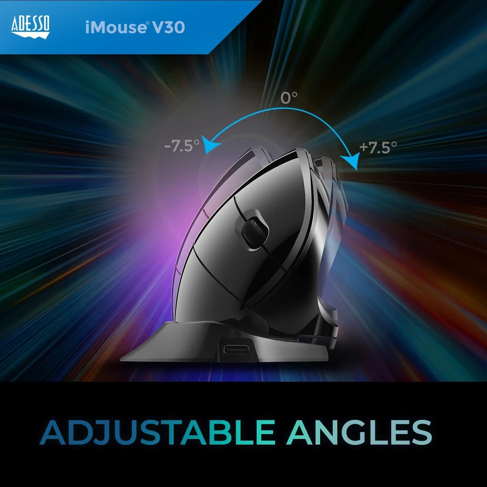 iMouse V30 Wireless Adjustable Vertical Ergonomic Mouse with Customizable Ang... - Image 3 of 4