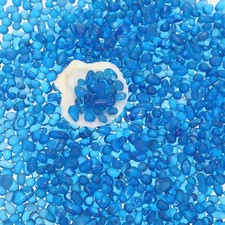6.6 lb Fish Tank Gravel Glass Pebbles Sea Blue Aquarium Tank...