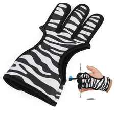 Archery 3 Finger Glove Finger Guard Protector Gear Recurve Bow Hunting Shooting 