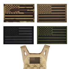 American Flag Patch - Large 3x5 Inch - Camouflage/Green/Tan/Black IR/Reflective