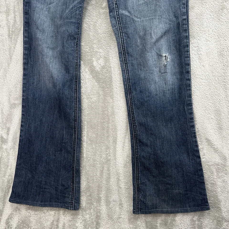 Y2K Jolt Elastic Stretch Waist Flared Jeans Women's Size 32x28 Blue Denim Size 7 - Image 3 of 4