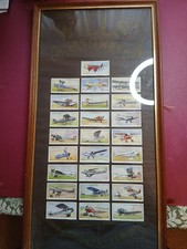 W D & H O Wills Aircraft Cigarette Cards - Wooden Framed Set Of 25 Aeroplanes
