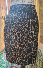 Vintage Couture Todd Oldham Sequin Silk Black Gold Leopard Holiday Skirt Sz S