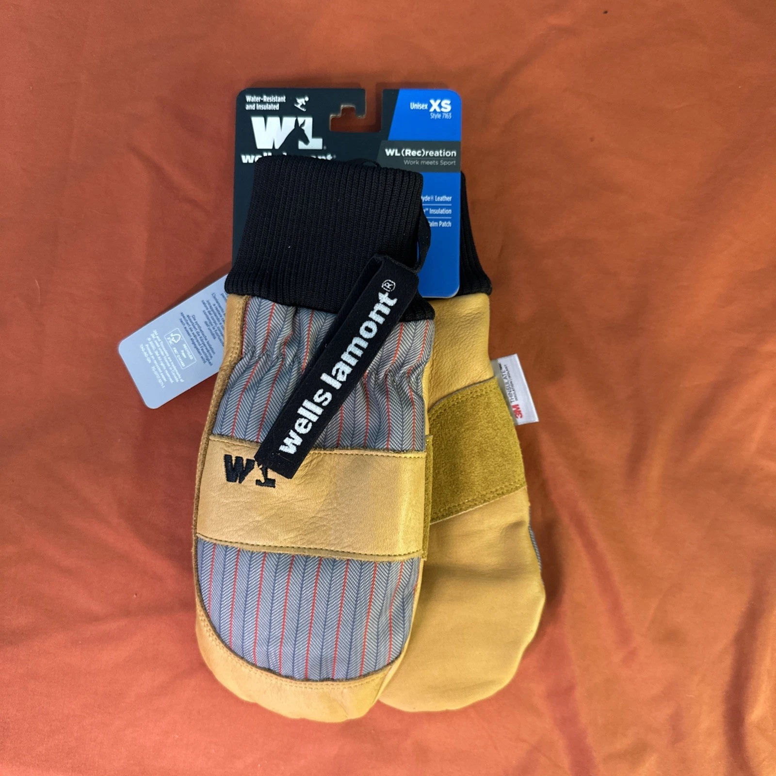 Wells Lamont HydraHyde Mens/Womens Insulated Leather Mittens 7163XSC- X-Small