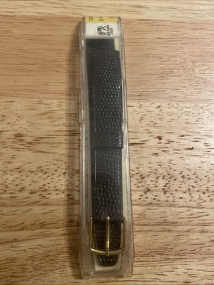 HIRSCH WRISTWATCH BAND 16 MM BROWN GRAIN LEATHER  2 STRAP .Lizard Grain