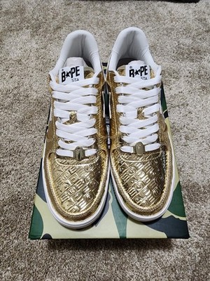 A Bathing Ape Bape Sta #5 Metallic Gold 1K80-191-305 Men's Size