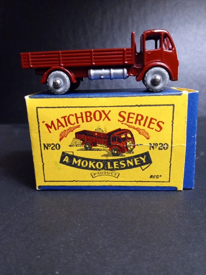 Matchbox #20A Stake Truck 1956 Rare Maroon/Silver Grill MW VN/MINT Orig  B1 Box - Image 4 of 4