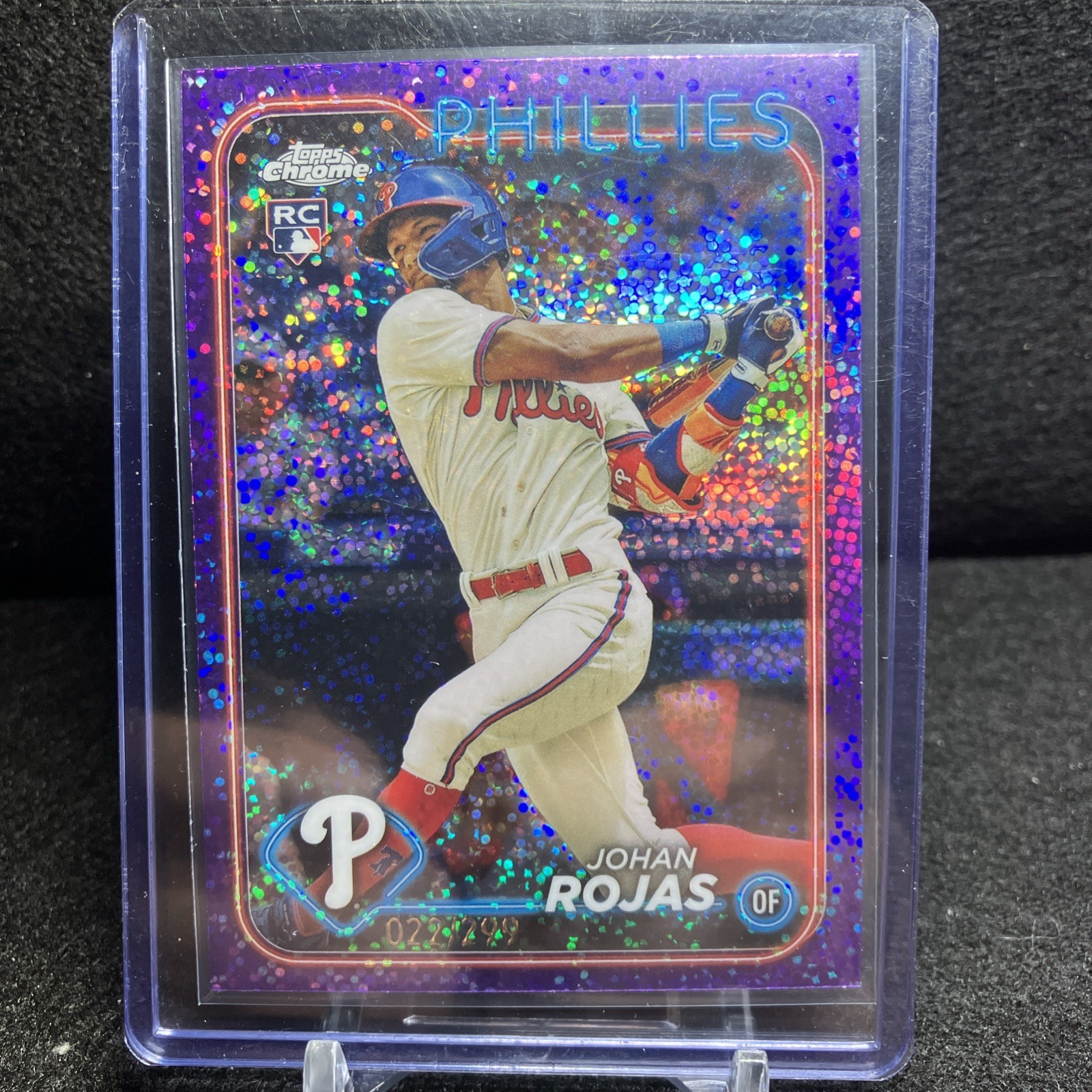 2024 Topps Chrome - Johan Rojas #273 Purple Speckle Refractor /299 (RC) Phillies