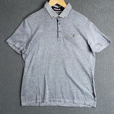 Ted Baker London Polo Shirt Mens Size 5 Gray Short Sleeve 1 Chest Pocket