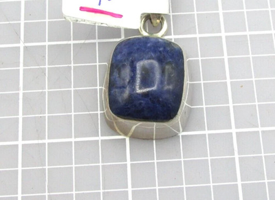 #ad 1.75quot; LAPIS LAZULI VINTAGE MEXICO CHUNKY MCM PENDANT STERLING SILVER 925 JB7 $40.00