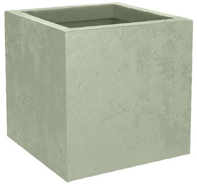 EDA Pflanzgefäß BASALT UP quadratisch 295 mm mandelgrün