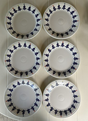 Fiesta Blue Tree by Homer Laughlin 10-1/4” Dinner Plate Fiesta ware set of 6