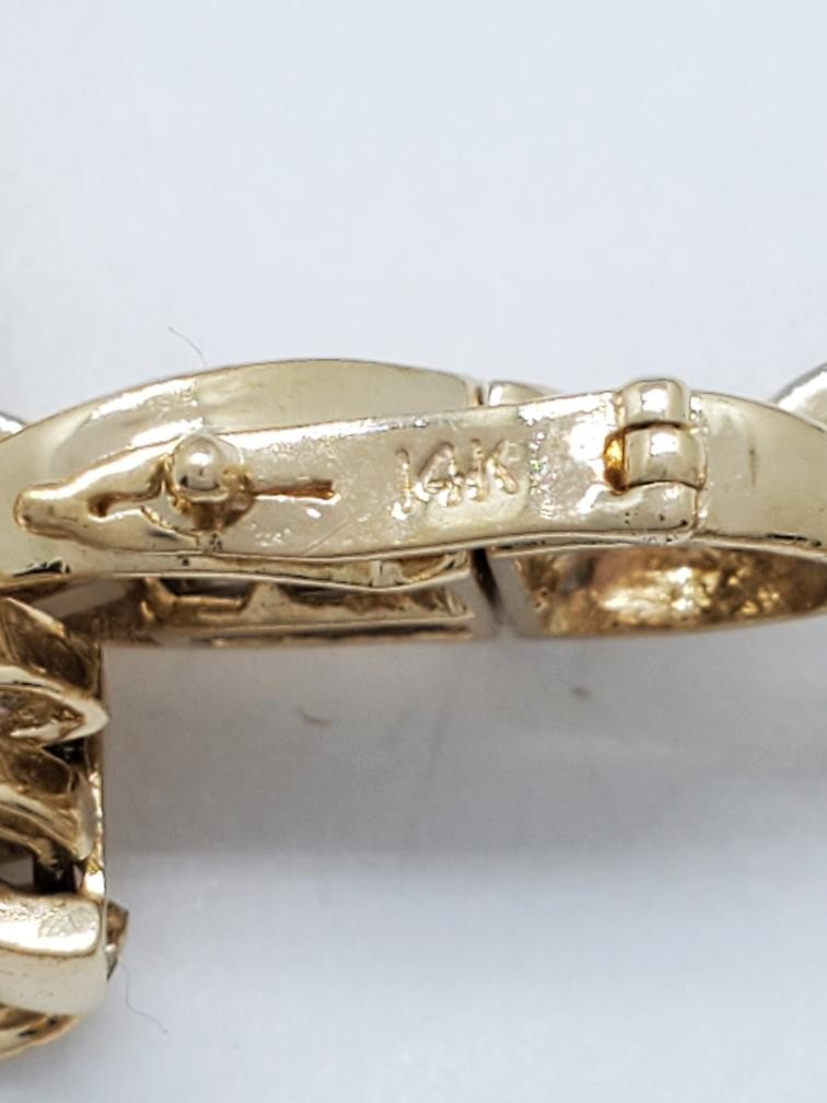 14K Solid Yellow Gold Diamond Infinity Bracelet S… - image 3