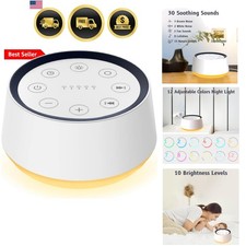 Brown Noise Sound Machine with 30 Soothing Sounds 12 Colors Night Light White...