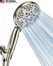 High Pressure Shower Head with Handheld - 5 Spray Settings Brushed Nickel