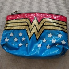 Wonder Woman Logo Zippered PVC Makeup Bag Pou...