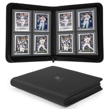 Toploader Binder,4 Pocket with 128 Card Slots for 3" x 4" Rigid Cards,PU Card...