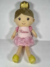 Cuddle  Co By Russ Princess Ballerina Plush Doll 18" Pink Tutu Gold Tiara Shoes