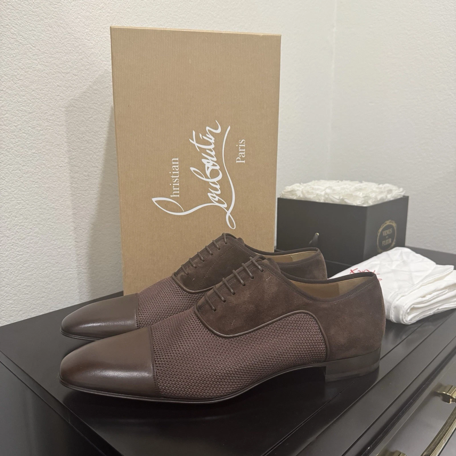Christian Louboutin — Christian Louboutin AC Greggo Lace-Up Dress Show Brown 46