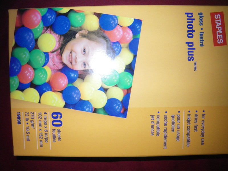 Thirteen (13) Boxes of Staples Photo Plus Gloss 4x6 60 Sheets/Box Brand New!!
