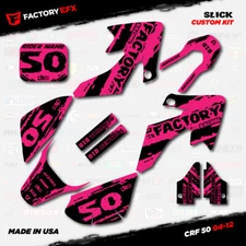 Black & Pink Slick Racing Graphics Kit fits 04-12 Honda Crf50 CRF 50 Decals