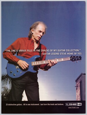 2005 LINE 6 Variax Electric Guitar STEVE HOWE of YES Vintage Print Ad