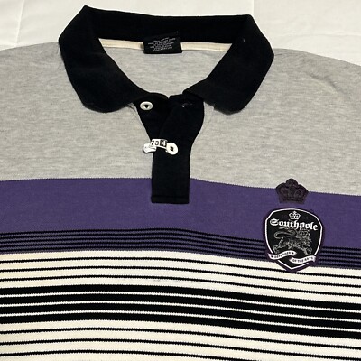   ベスト Sサイズ Vintage South Pole Collared Shirt Men's Size Large Y2K Purple And
