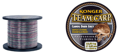 TEAM CARP CAMOU DUNKELGRAU 0.35/600 KONGER ANGELSCHNUR