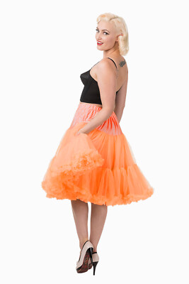 Orange 50er Rockabilly Retro super weich 23 Zoll Petticoat Rock BANNED Apparel