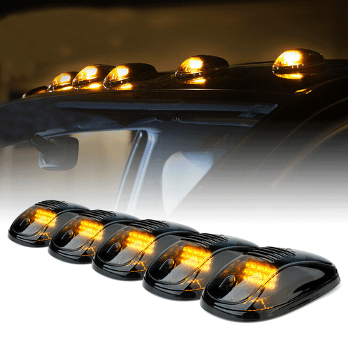 5Pcs Smoked Cab Roof Top LED Marker Running Lights Truck SUV for Jeep 4X4 Pickup - Picture 1 of 12