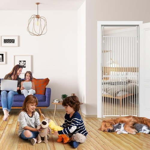 NAIZEA Cancelletto per Animali Domestici per Gatti Cancelletto per Bambini 74,8 In Extra Alto Regolabile da 33,4" a 35,8" Largo - Foto 9 di 9