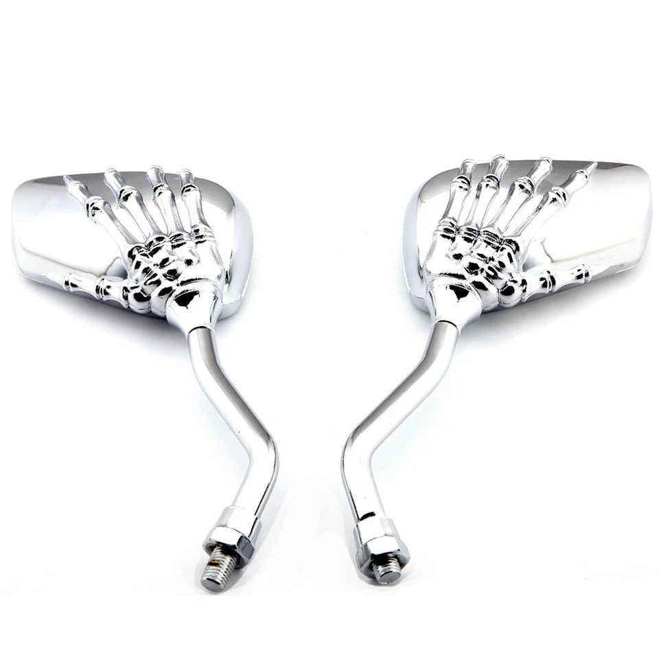 Espejos retrovisores cromados calavera para Kawasaki Vulcan VN 2000 800 900 700 Classic Foto 3 de 4