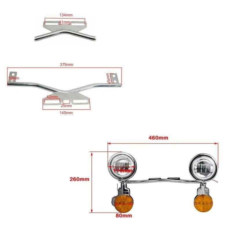 4.5" LED Fog Passing Turn Signal Light Bar For Yamaha V-Star XVS 1100 1300 650 Foto 2 de 4