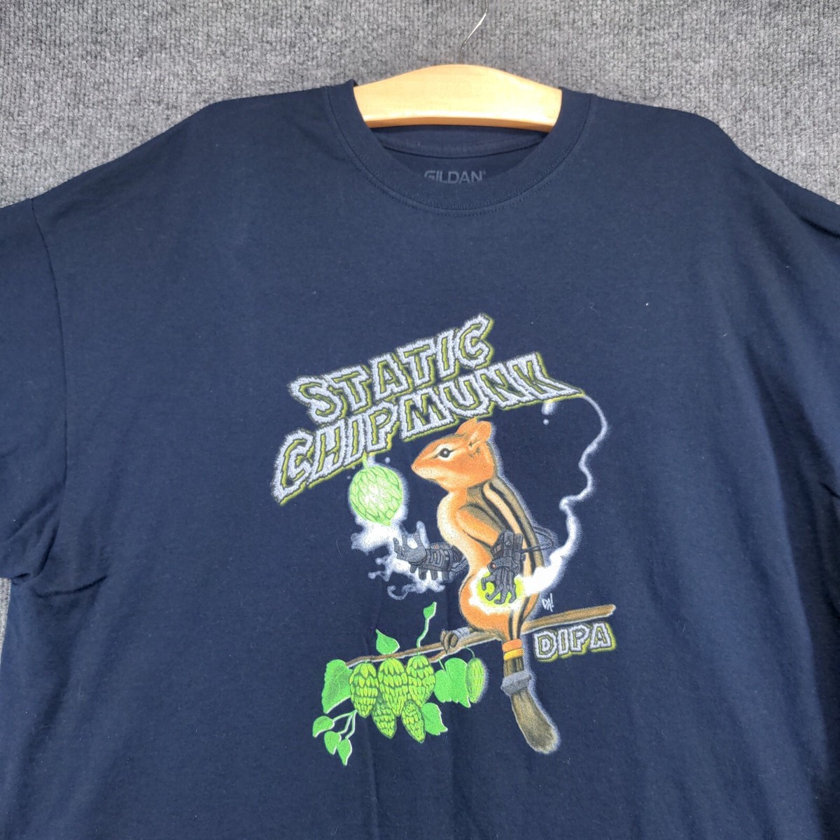 Gildan DryBlend Men's Static Chipmunk Evil Czech Brewery T-Shirt