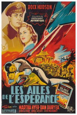 Battle Hymn - Rock Hudson - 1957 - French - Vintage Movie Poster