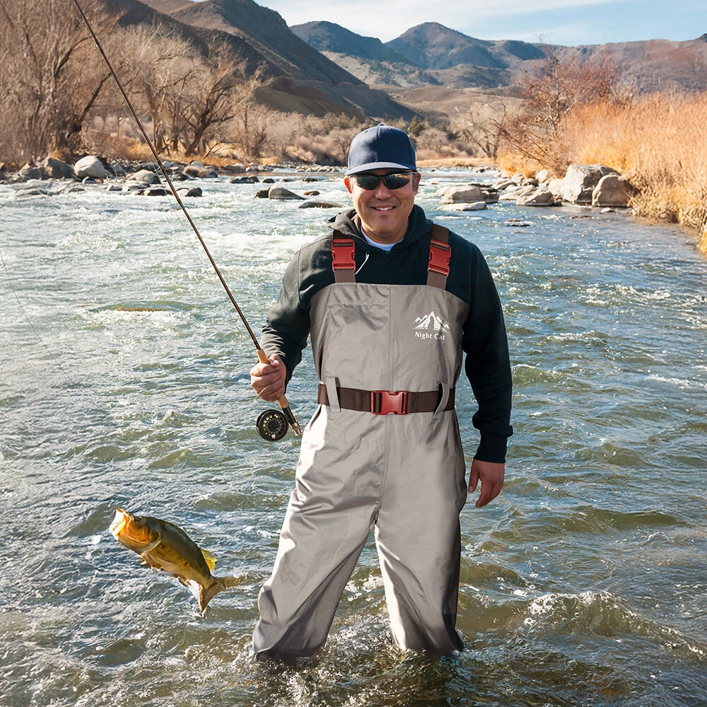 Fishing & Hunting Chest Waders Waterproof with Boots Lightweight Breathable