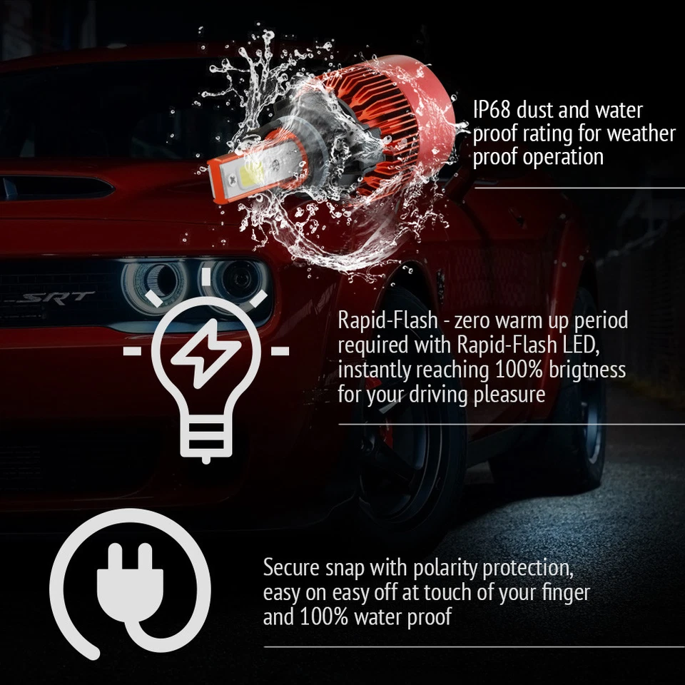 XENTEC LED HID 6K Foglight Conversion kit 5202 12086 H16 Dodge Avenger 2010-2012 - Imagem 4 de 4