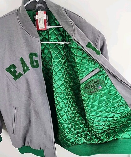 1960s Eagles Throwback Mitchell & Ness '05 REPLICA Quilted Wool Jacket Sz 56 NWT - Picture 7 of 18