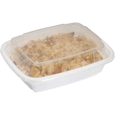 50 Pack - White Meal Prep Containers Rectangle Containers with Lids 12 oz.