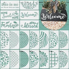 Thyle 20 Pcs Welcome Stencils for Painting on Wood 11.81 x 5.91'' Large... 