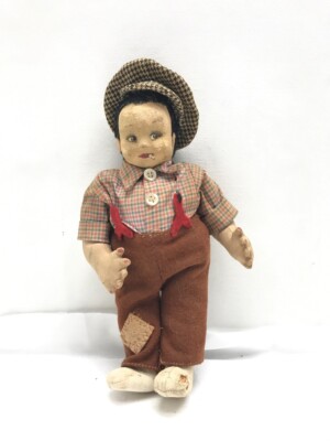 VINTAGE FELT DOLL CIGARETTE SMOKING HAND MADE HAND SEWN ANTIQUE (NJL023336) 