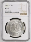 1882 CC Morgan Silver Dollar NGC MS61