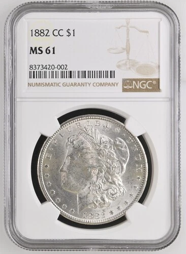 1882 CC Morgan Silver Dollar NGC MS61