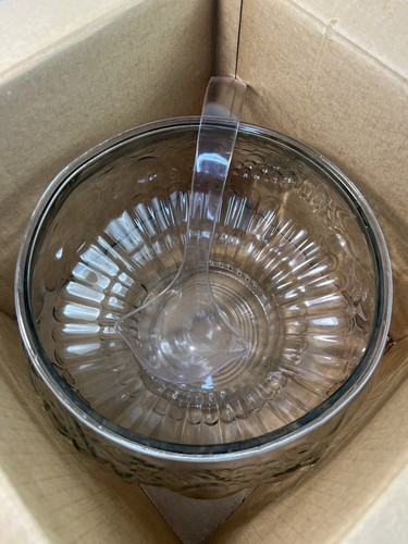 Glassware By Jeannette PA 2417-18 Punch Bowl Set 16Cups/ Cup Hooks And Ladle - Picture 4 of 6