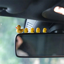 5pcs Car Mini Duck Rear View Mirror Ornament For Interior Dashboard Decorations