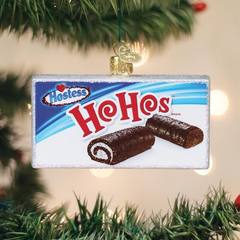 Old World Christmas Hostess Hohos Box Glass Hanging Ornament