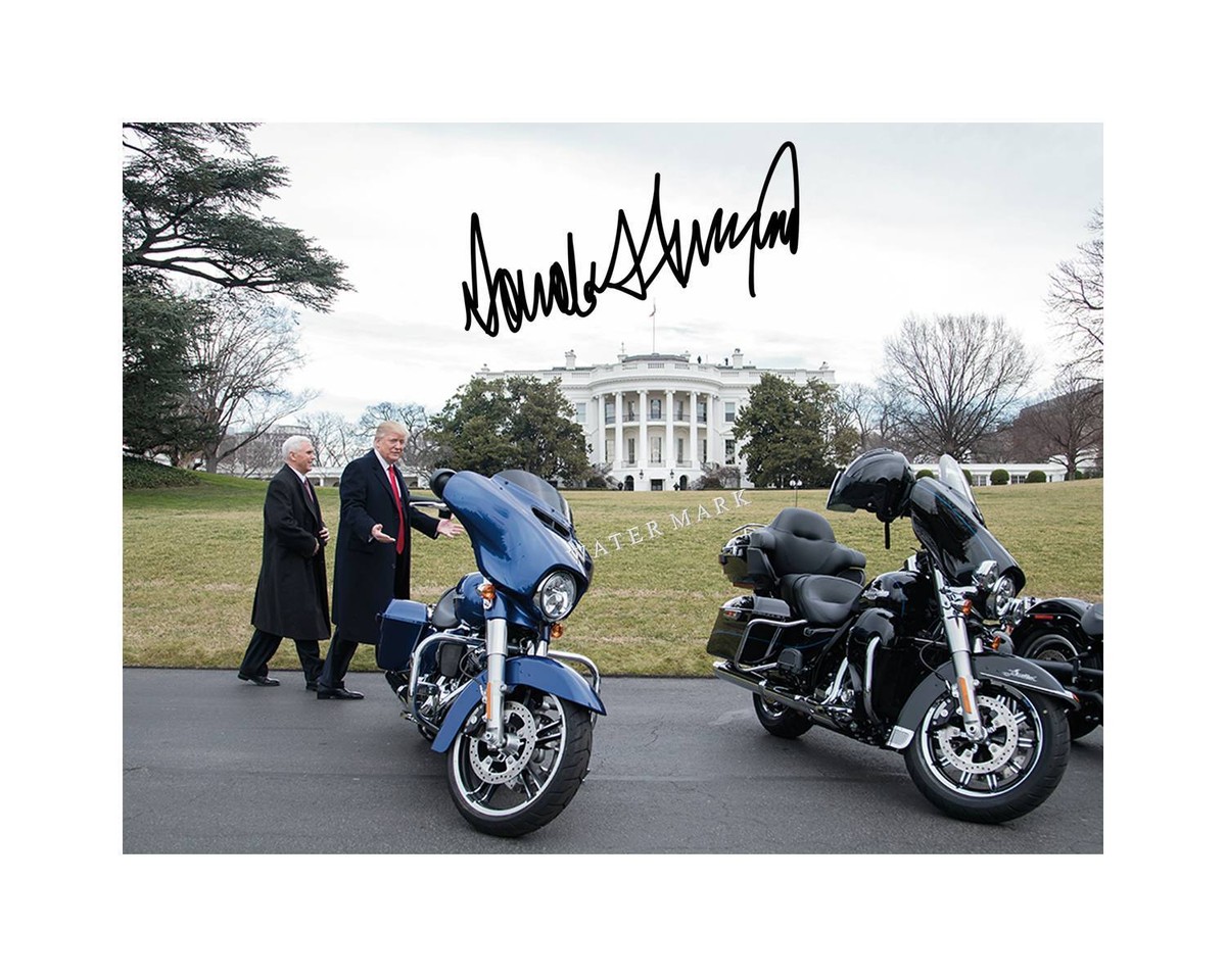 Donald Trump 8x10 Signed Photo Print Harley Davidson Motorcycles 