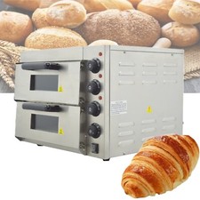 220V 3KW Commercial Double-decker 16" Pizza Electric Oven with Two Plasterboards
