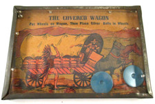 Vintage TIN LITHO 'THE COVERED WAGON' Cowboys Indians DEXTERITY PUZZLE GAME